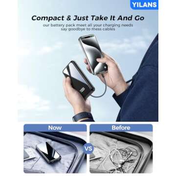 Portable Charger with Built-in Cables - 42800mAh Power Bank