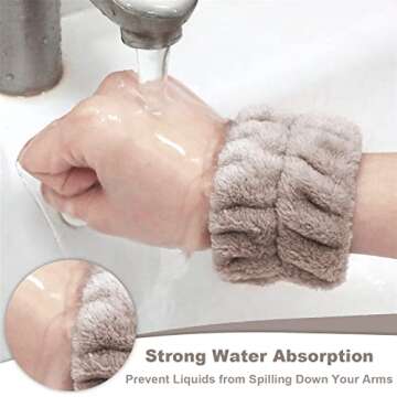 8 Pcs Spa Wrist Washband Microfiber Wrist Wash Towel Band Wristbands for Washing Face Absorbent Wristbands Wrist Sweatband for Women Girls