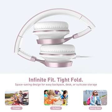 AILIHEN Kids Headphones - Foldable, Stylish & Durable