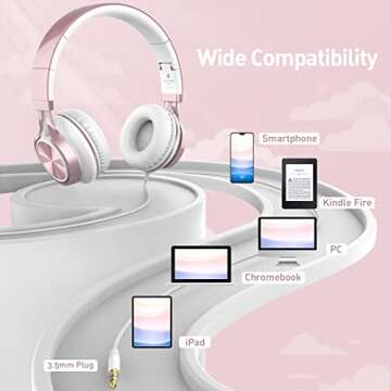 AILIHEN Kids Headphones - Foldable, Stylish & Durable