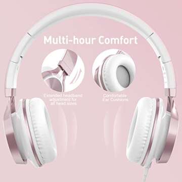 AILIHEN Kids Headphones - Foldable, Stylish & Durable