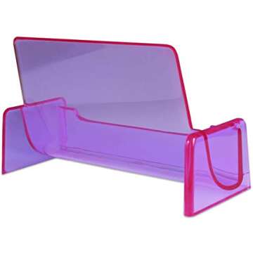Beauticom Standard Style Business Card Holder Organizer Stand Display for Offices, Receptionist, Salons, and Businesses (Purple, 1 Piece)