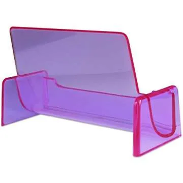 Beauticom Standard Style Business Card Holder Organizer Stand Display for Offices, Receptionist, Salons, and Businesses (Purple, 1 Piece)