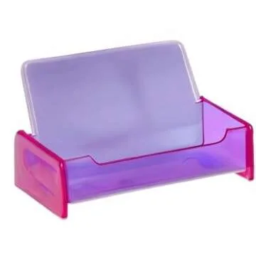 Beauticom Standard Style Business Card Holder Organizer Stand Display for Offices, Receptionist, Salons, and Businesses (Purple, 1 Piece)
