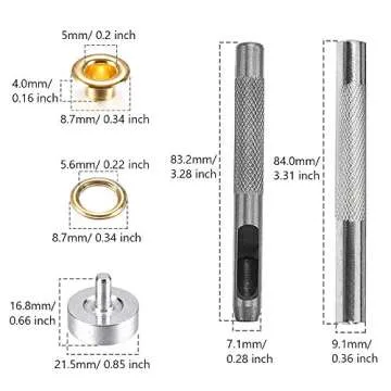 Mesee 400 Sets Eyelets and Grommets, 5mm Inside Diameter Grommet Kit for Leather Fabric Canvas Belt Craft DIY Projects, 4 Colors