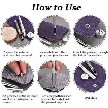 Mesee 400 Sets Eyelets and Grommets, 5mm Inside Diameter Grommet Kit for Leather Fabric Canvas Belt Craft DIY Projects, 4 Colors