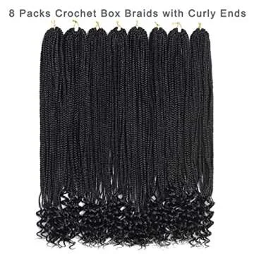 144 Strands Goddess Crochet Box Braids with Curly Ends 30 Inch Pre Looped Box Braids Crochet Hair 8 Packs Curly Crochet Braids for Black Women