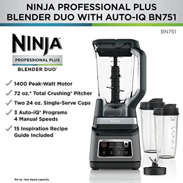 Ninja BN751 DUO Blender with Auto-IQ Programs