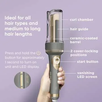 INFINITIPRO by CONAIR Curl Secret Automatic Curling Iron - 1 1/4-inch Barrel - Hair Curler for All Hair Types and Medium to Long Hair Lengths - Dual Voltage for Worldwide Travel