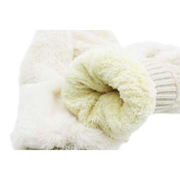 JUMISEE Women Winter Faux Fur Flip Cover Mittens
