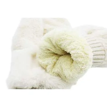 JUMISEE Women Winter Faux Fur Flip Cover Mittens
