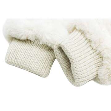 JUMISEE Women Winter Faux Fur Flip Cover Mittens