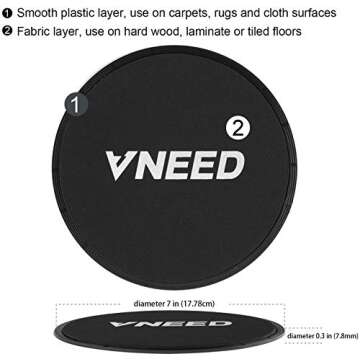 【2021 Update】 Core Exercise Sliders (Set of 2), Smooth Gliders Dual-Sided Design, Use on Hardwood Floors, Workout Sliders Fitness Discs Abdominal & Total Body Gym-Exercise Equipment for Home, Travel