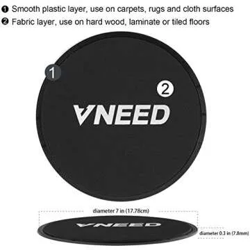 【2021 Update】 Core Exercise Sliders (Set of 2), Smooth Gliders Dual-Sided Design, Use on Hardwood Floors, Workout Sliders Fitness Discs Abdominal & Total Body Gym-Exercise Equipment for Home, Travel
