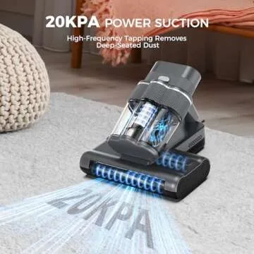 EASYERA Mattress Vacuum, 20Kpa Bed Vacuum Cleaner with UV-C Light & 140℉ Hot Air, Anti-allergen Ha...
