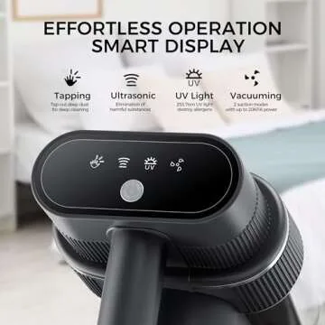 EASYERA Mattress Vacuum, 20Kpa Bed Vacuum Cleaner with UV-C Light & 140℉ Hot Air, Anti-allergen Handheld Vacuum, 60000Rpm/Min Brushroll Rotation, for Sofa/Bed/Pillows Surface Dust & Pet Hair