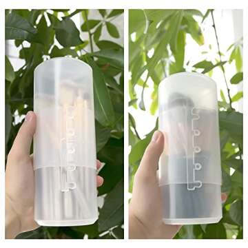OCHEAL 2 Pack Transparent Plastic Makeup Brush Holders, Dual Use, Lightweight, Spacious