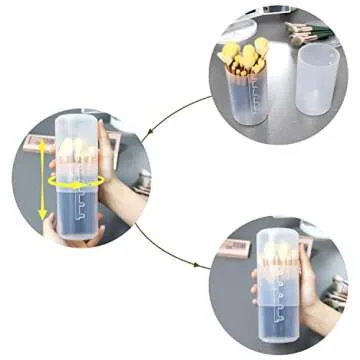 OCHEAL 2 Pack Transparent Plastic Makeup Brush Holders, Dual Use, Lightweight, Spacious