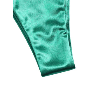 Stylish SOLY HUX Metallic Halter Top Bikini Green for Women