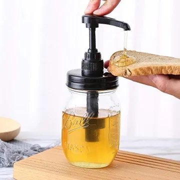 Mason Jar Honey Dispenser Pump Lid - Easy & Mess Free