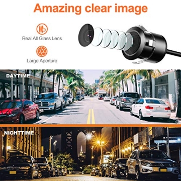 RAAYOO 170° Backup Camera Flush Mount with Night Vision