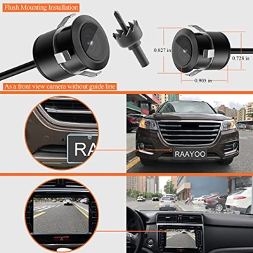 RAAYOO 170° Backup Camera Flush Mount with Night Vision