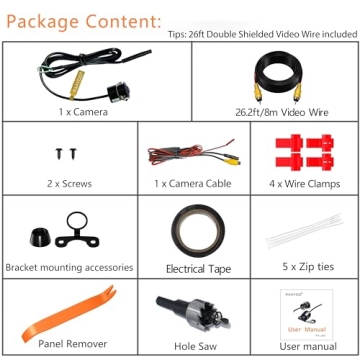 RAAYOO 170° Backup Camera Flush Mount with Night Vision