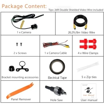 RAAYOO 170° Backup Camera Flush Mount with Night Vision