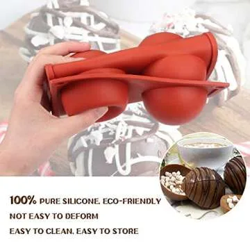 BAKER DEPOT Silicone mould for Hot Chocolate Bomb Dome Mousse desert Cake Decorating Tool Baking DIY Mould Set of 3