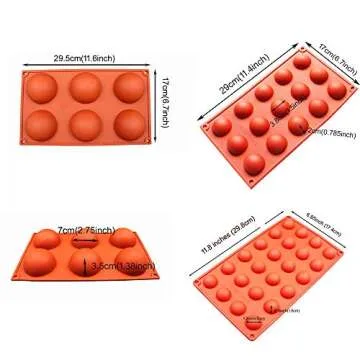BAKER DEPOT Silicone mould for Hot Chocolate Bomb Dome Mousse desert Cake Decorating Tool Baking DIY Mould Set of 3