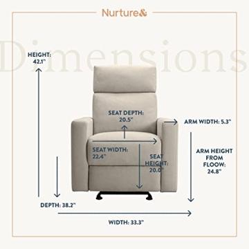 Nurture& Manual Glider Nursery Chair with Spill Proof Fabric