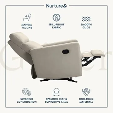 Nurture& Manual Glider Nursery Chair with Spill Proof Fabric