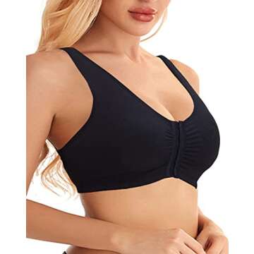 Post Surgical Bra Front Closure Post Surgery Bra Post Op Front Close Bras Sports Bra Mastectomy Bra ...