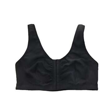 Post Surgical Bra Front Closure Post Surgery Bra Post Op Front Close Bras Sports Bra Mastectomy Bra Wirefree for Women (X-Large, Black)