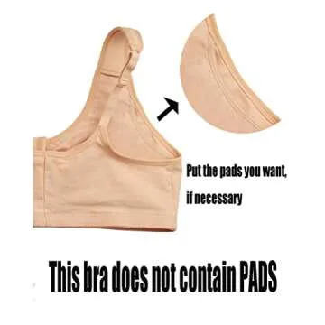 Post Surgical Bra Front Closure Post Surgery Bra Post Op Front Close Bras Sports Bra Mastectomy Bra Wirefree for Women (X-Large, Black)