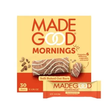 MadeGood Mornings Soft Baked Breakfast Bars - Cinnamon Bun, Gluten-Free Snack (30 Count)