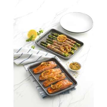 GoodCook Set of 2 Nonstick Mini Baking Sheets for Toaster Oven