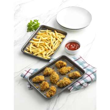 GoodCook Set of 2 Nonstick Mini Baking Sheets for Toaster Oven