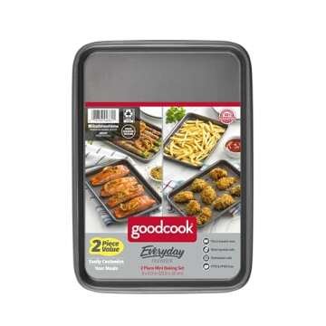 GoodCook Set of 2 Nonstick Mini Baking Sheets for Toaster Oven