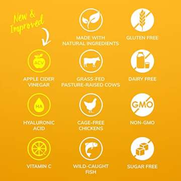 SkinnyFit Super Youth Orange Pineapple Multi-Collagen Peptides Plus Apple Cider Vinegar, Hyaluronic Acid & Vitamin C, Hair, Skin, Nail & Joint Support, Immunity, Healthy Metabolism, 28 Servings