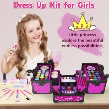 Hollyhi 59 Pcs Kids Makeup Kit - Dress Up Fun