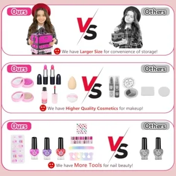 Hollyhi 59 Pcs Kids Makeup Kit - Dress Up Fun