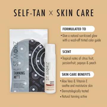 St. Moriz Professional Medium Self Tanner Mousse with Tanning Mitt Bundle - 200ml - Sunless Instant ...