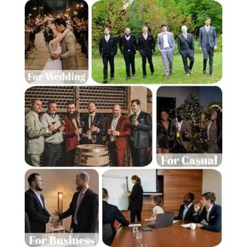 Cloudstyle Men's 2-Piece Suits Slim Fit 1 Button Dress Suit Jacket Blazer & Pants Set