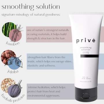 Prive Smoothing Solution (3 Fluid Ounces / 88 Milliliters) - Combat Frizz Creating a Sleek Finish for Straight, Defined and Soft Hair