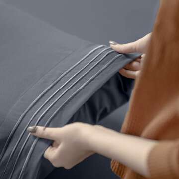 Utopia Bedding Twin XL Sheet Set, Soft Microfiber 3 Piece Hotel Luxury Bed Sheets for Women, Men, Kids & Teens with Side Storage Deep Pocket Fitted Sheet - Embroidered Pillow Cases - Flat Sheet (Grey)