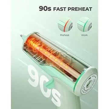 Hiipoo Cordless Hot Glue Gun Kit, Fast Preheating Glue Gun with 30 Pcs Glue Sticks, Smart Power-Off Hot Melt Glue Gun for DIY (Old Green))