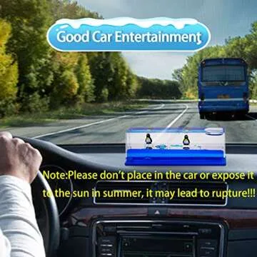 Honsheng Unsinkable Surfing Penguin Liquid Wave Paperweight Desk Sensory Toy Gifts for Kids Desk Stress Relievers for Adults