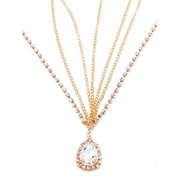 FXmimior Rhinestones Head Chain for Weddings and Proms