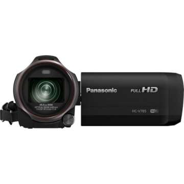 Panasonic Full HD Video Camera Camcorder, 20X Optical Zoom, 1/2.3 Inch BSI Sensor, HDR Capture, Wi-Fi Smartphone HC-V785 (Black)